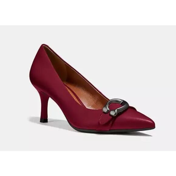 Coach Red Varick Pump Sz. 38.5 (US 7.5) - Picture 1 of 8